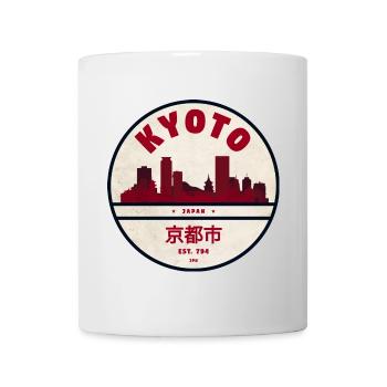 Kyoto Skyline Vintage Badge - Tasse - Weiß - Vorne
