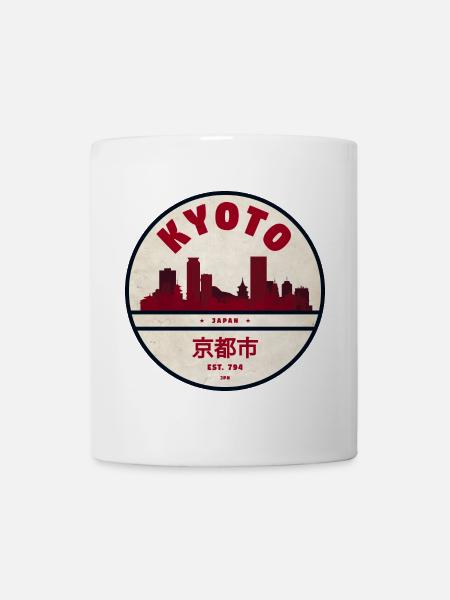 Kyoto Skyline Vintage Badge - Kop/krus - hvid