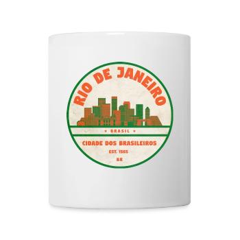 Rio de Janeiro Vintage Stadtsilhouette - Tasse - Weiß - Vorne