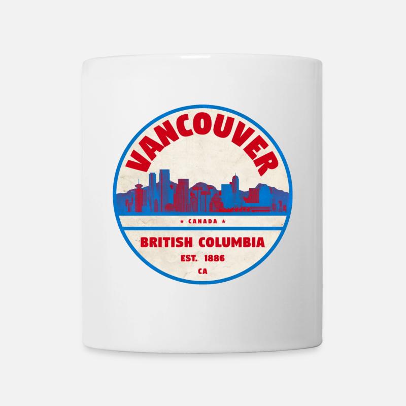 Vancouver Skyline Retro Badge Kanada - Tasse - Weiß