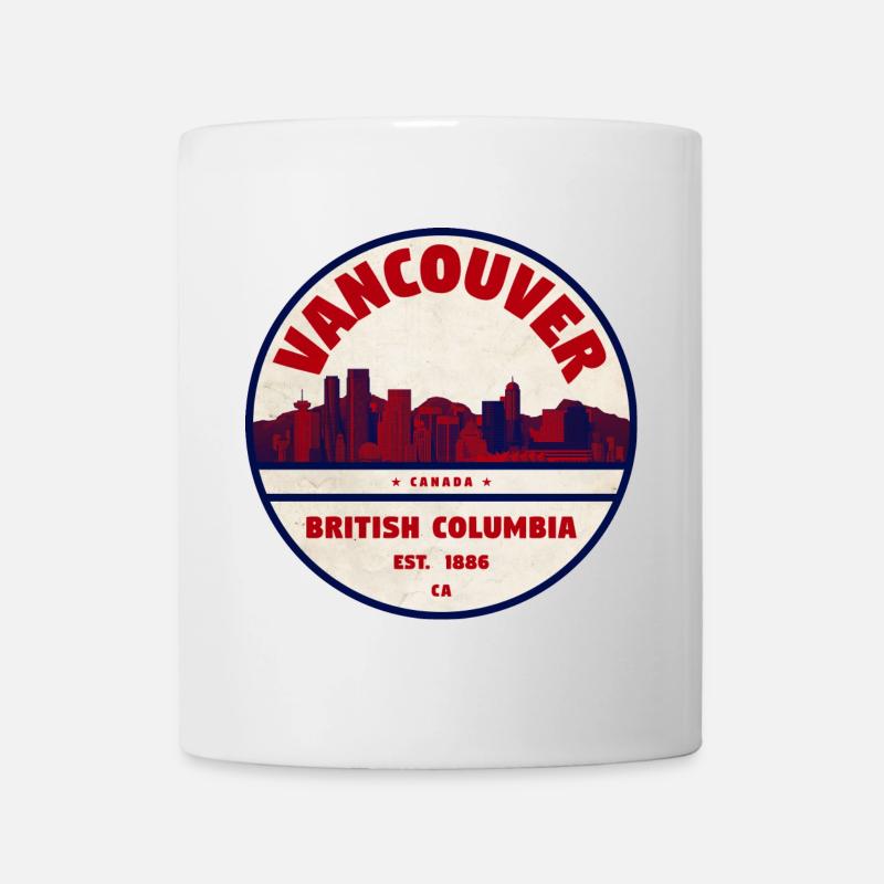 Vancouver Skyline Vintage Logo - Mug blanc - blanc
