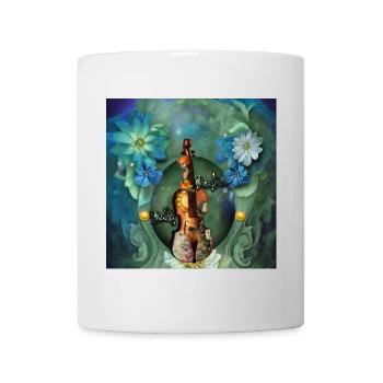 Die Majestät der Geige mit Blumen - Tasse - Weiß - Vorne