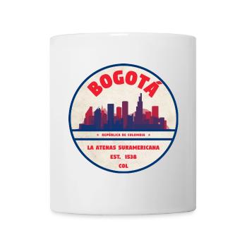 Bogotá Skyline Retro Abzeichen - Tasse - Weiß - Vorne