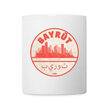Beirut Skyline Round Logo Red - Mug - white - Front
