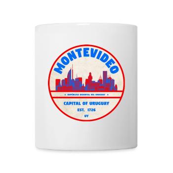 Montevideo Uruguay Skyline Emblem Design - Tasse - Weiß - Vorne