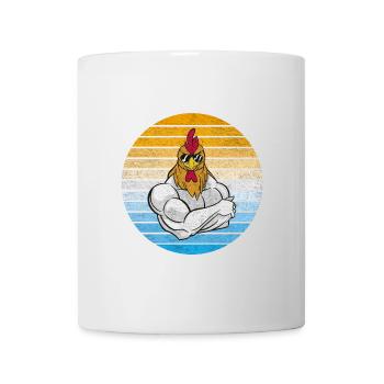 Chicken with cool vintage sunglasses - Mug - white - Front
