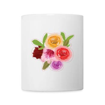 Watercolor Floral Illustration - Mug - white - Front