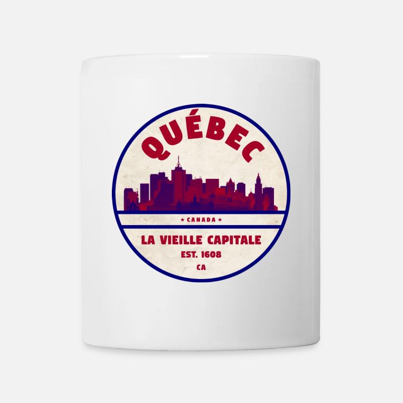 Silhouette de la Vieille Capitale au Québec - Mug blanc - blanc