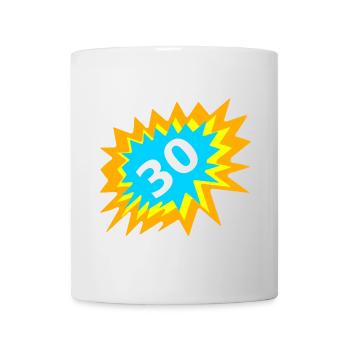feiern, 30 bunt - Tasse - Weiß - Vorne