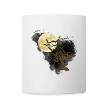 knorriger halloween-Baum, gothic motiv, Monde - Tasse - Weiß - Vorne