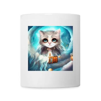 Cute fluffy little cat - Mug - white - Front