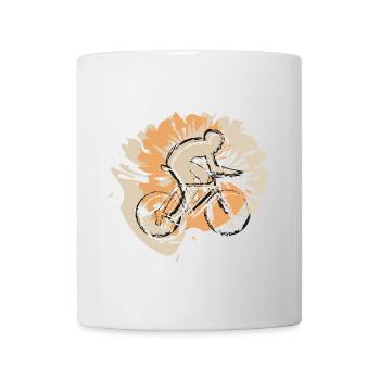 Radfahrer beim Radfahren auf dem Fahrrad - Tasse - Weiß - Vorne