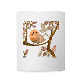 Bird in a tree - Wood - Mug - white - Front