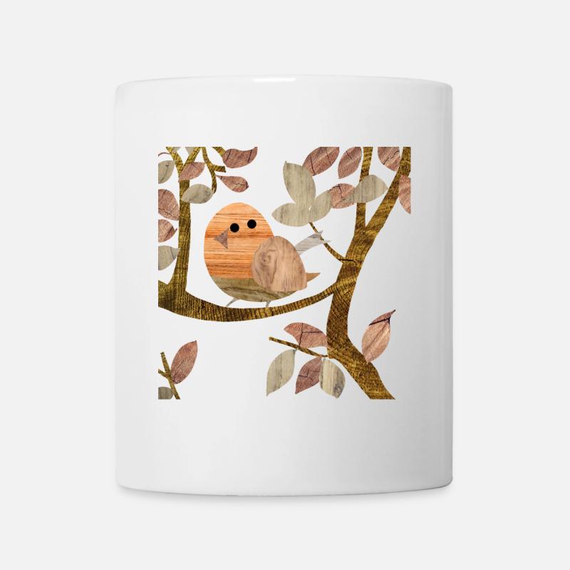 Oiseau dans un arbre - Bois - Mug blanc - blanc