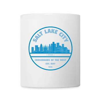 Salt Lake City Skyline Stamp - Mug - white - Front