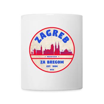 Zagreb Round Logo Skyline Retro - Mug - white - Front