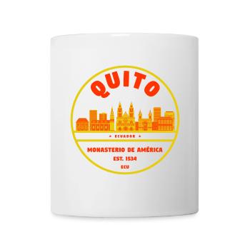 Insigne de la Skyline de Quito Monasterio América - Mug blanc - blanc - Devant