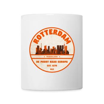 Rotterdam Skyline Vintage Rubber Stamp - Mug - white - Front