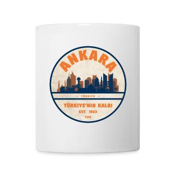 Ankara Herz Skyline Retro Badge - Tasse - Weiß - Vorne