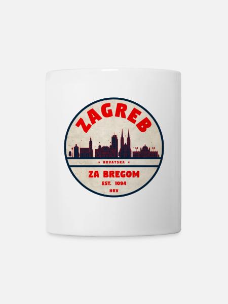 Zagreb Emblem: Retro Skyline - Tasse - Weiß