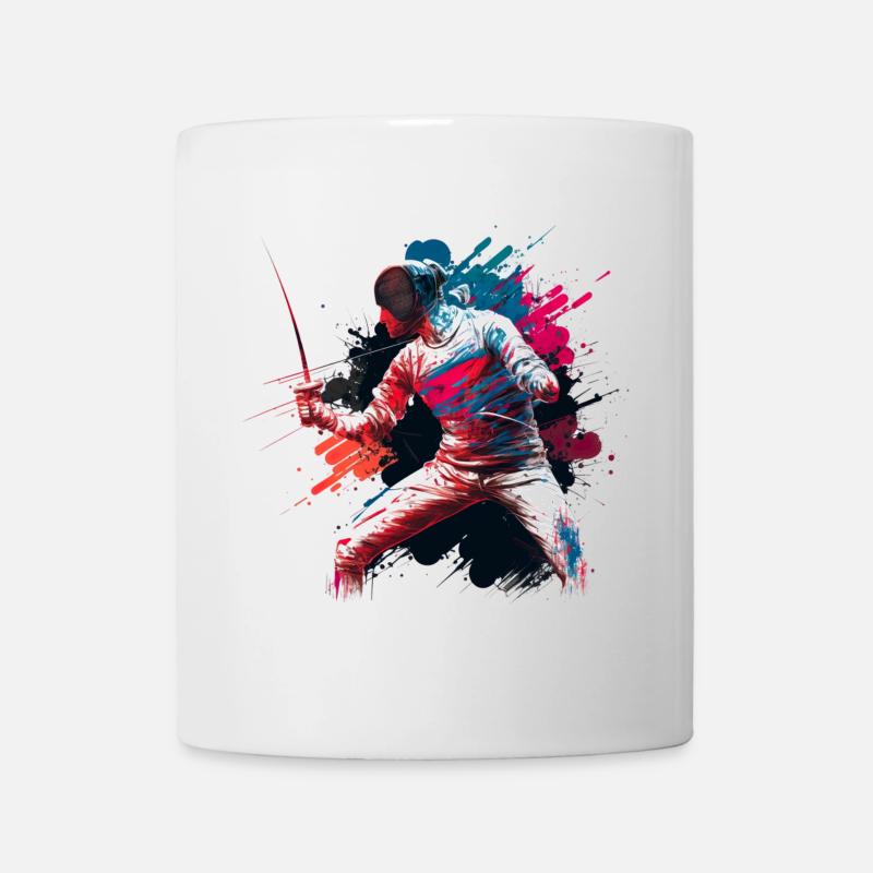 Farbexplosiver Fechter Graffiti - Tasse - Weiß