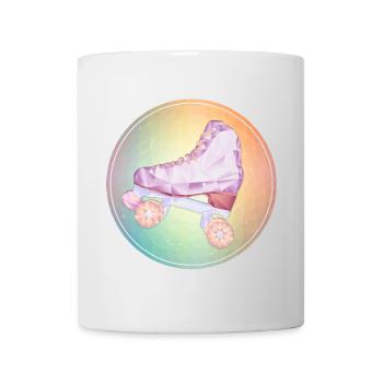 patin roller disco - Mug blanc - blanc - Devant