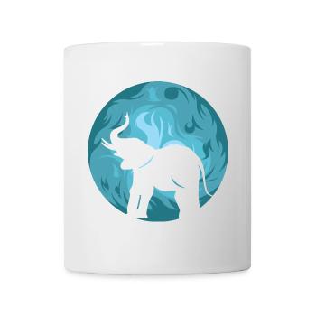 Moon Elephant Symbol Illustration Evening Sun Icon - Mug - white - Front