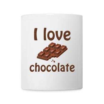 i love chocolate, j'aime le chocolat - Mug blanc - blanc - Devant