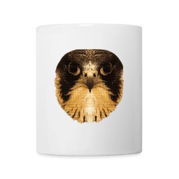 vögel für männer, Falkenkopf - Tasse - Weiß - Vorne