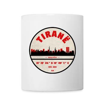 Tirana Skyline Vintage Stempel - Tasse - Weiß - Vorne
