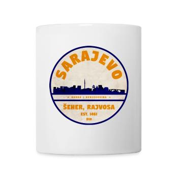 Sarajevo Skyline Vintage Abzeichen - Tasse - Weiß - Vorne