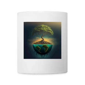 Arbre-Monde : Arbre sur une demi-sphère - Mug blanc - blanc - Devant