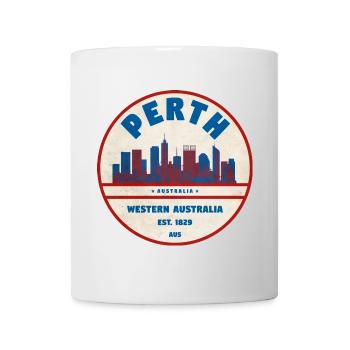 Perth Skyline Rétro AU - Mug blanc - blanc - Devant