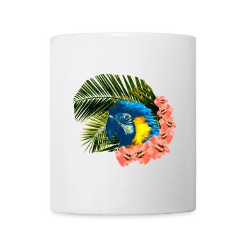 tolle urlaubsoutfits, gelbbrust ara Hibiskus - Tasse - Weiß - Vorne