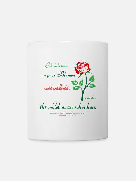 Elegante Rose mit Zitat - Tasse - Weiß