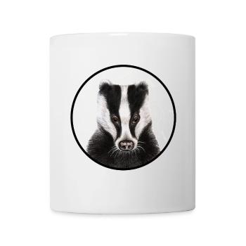 Dachs /Badger mit Logo - Tasse - Weiß - Vorne