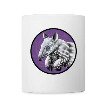 Tapir-Silhouette im Violettkreis - Tasse - Weiß - Vorne