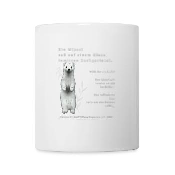 Kleines Hermelin Spruchbild - Tasse - Weiß - Vorne