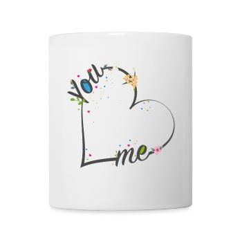 Du & Ich verbunden durch das zarte Band der Liebe - Tasse - Weiß - Vorne