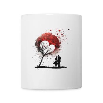 Paar mit Baum und Herz Valentinstag - Tasse - Weiß - Vorne