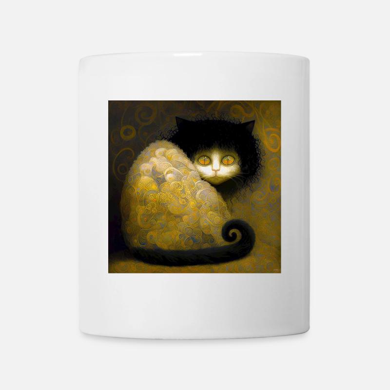 Chat Doré Arabesques - Stoik le chat - Mug blanc - blanc