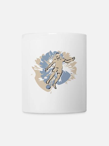 Football players in action while playing football - Mug - white