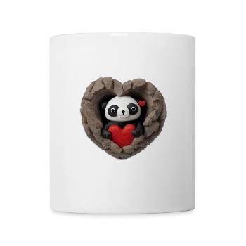 Panda Herz in Felsenhöhle - Tasse - Weiß - Vorne
