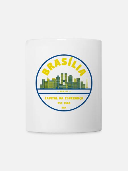 Brasilia Skyline Emblem - Tasse - Weiß