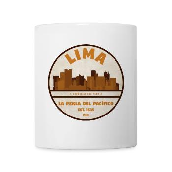 Lima Skyline Retro Abzeichen Peru - Tasse - Weiß - Vorne