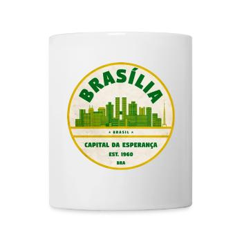 Brasília Skyline Retro Emblem - Mug - white - Front