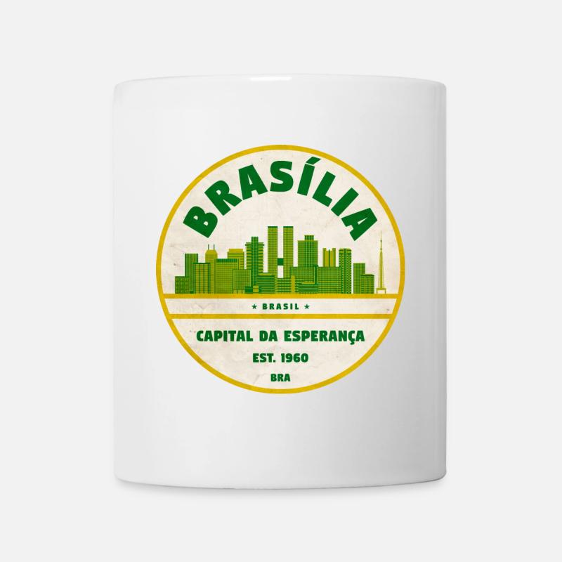 Brasília Skyline Retro Emblem - Tasse - Weiß