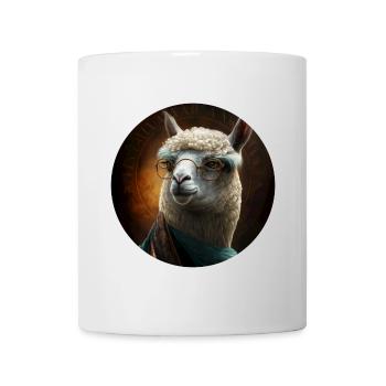Professor schlaues Lama Alpaca mit Brille - Tasse - Weiß - Vorne