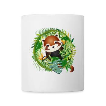 Magical little red panda bear in the jungle - Mug - white - Front