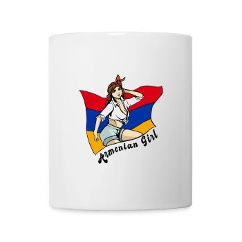 Motif du drapeau de l'Arménie pour fille - Mug blanc - blanc - Devant